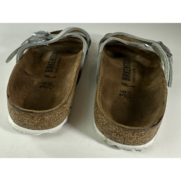 Birkenstock YAo Slide Sandals Aqua Leather Strappy Buckle Size 36 Women's US 5 - Picture 12 of 15